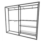 Arara Closet, Estilo Industrial, Guarda Roupas Aberto Com 14