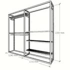 Arara Closet, Estilo Industrial, Guarda Roupas Aberto Com 14