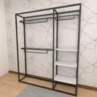 Arara Closet, Estilo Industrial, Guarda Roupas Aberto Com 14