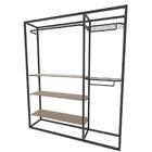 Arara Closet, Estilo Industrial, Guarda Roupas Aberto Com 14