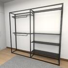 Arara Closet, Estilo Industrial, Guarda Roupas Aberto Com 14