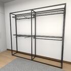 Arara Closet, Estilo Industrial, Guarda Roupas Aberto Com 14