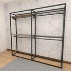 Arara Closet, Estilo Industrial, Guarda Roupas Aberto Com 14