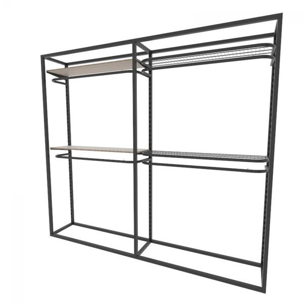 Arara Closet, Estilo Industrial, Guarda Roupas Aberto Com 14