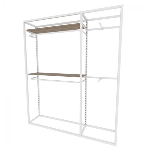 Arara Closet, Estilo Industrial, Guarda Roupas Aberto Com 14