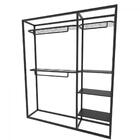 Arara Closet, Estilo Industrial, Guarda Roupas Aberto Com 14