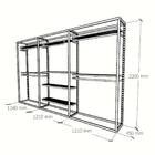 Arara Closet, Estilo Industrial, Guarda Roupas Aberto Com 15