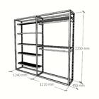 Arara Closet, Estilo Industrial, Guarda Roupas Aberto Com 15