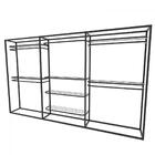 Arara Closet, Estilo Industrial, Guarda Roupas Aberto Com 15