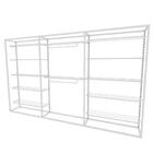 Arara Closet, Estilo Industrial, Guarda Roupas Aberto Com 15