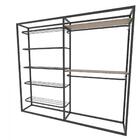 Arara Closet, Estilo Industrial, Guarda Roupas Aberto Com 15