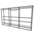 Arara Closet, Estilo Industrial, Guarda Roupas Aberto Com 15