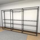 Arara Closet, Estilo Industrial, Guarda Roupas Aberto Com 15