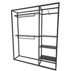 Arara Closet, Estilo Industrial, Guarda Roupas Aberto Com 15