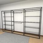 Arara Closet, Estilo Industrial, Guarda Roupas Aberto Com 15