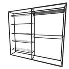 Arara Closet, Estilo Industrial, Guarda Roupas Aberto Com 15