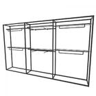 Arara Closet, Estilo Industrial, Guarda Roupas Aberto Com 15