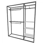 Arara Closet, Estilo Industrial, Guarda Roupas Aberto Com 15