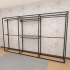 Arara Closet, Estilo Industrial, Guarda Roupas Aberto Com 15