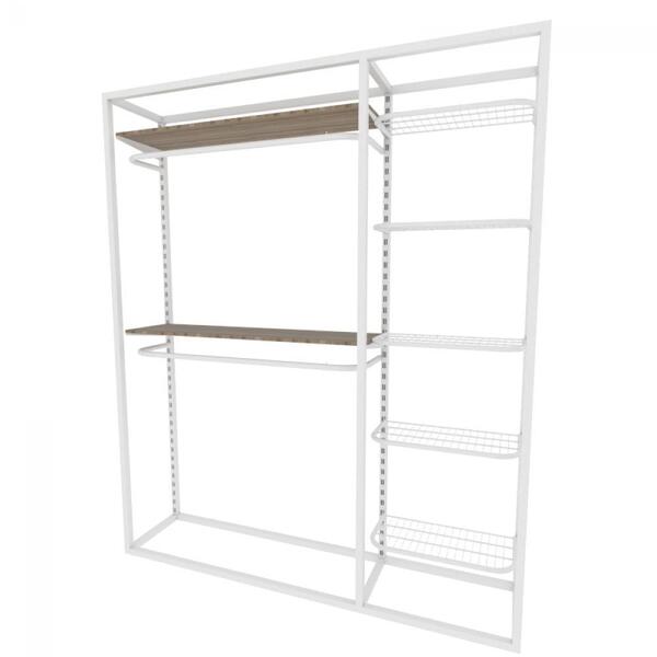 Arara Closet, Estilo Industrial, Guarda Roupas Aberto Com 15