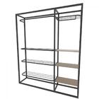 Arara Closet, Estilo Industrial, Guarda Roupas Aberto Com 16