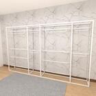 Arara Closet, Estilo Industrial, Guarda Roupas Aberto Com 16