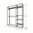 Arara Closet, Estilo Industrial, Guarda Roupas Aberto Com 16