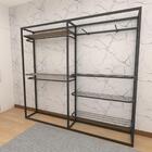 Arara Closet, Estilo Industrial, Guarda Roupas Aberto Com 16