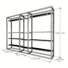 Arara Closet, Estilo Industrial, Guarda Roupas Aberto Com 16