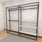 Arara Closet, Estilo Industrial, Guarda Roupas Aberto Com 16