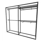 Arara Closet, Estilo Industrial, Guarda Roupas Aberto Com 16