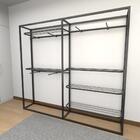 Arara Closet, Estilo Industrial, Guarda Roupas Aberto Com 16