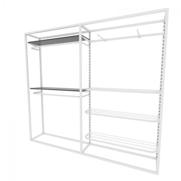 Arara Closet, Estilo Industrial, Guarda Roupas Aberto Com 16