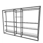 Arara Closet, Estilo Industrial, Guarda Roupas Aberto Com 16