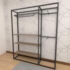 Arara Closet, Estilo Industrial, Guarda Roupas Aberto Com 16