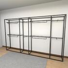 Arara Closet, Estilo Industrial, Guarda Roupas Aberto Com 16