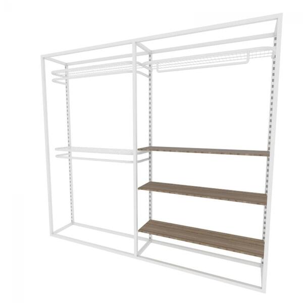 Arara Closet, Estilo Industrial, Guarda Roupas Aberto Com 16