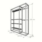 Arara Closet, Estilo Industrial, Guarda Roupas Aberto Com 16