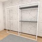 Arara Closet, Estilo Industrial, Guarda Roupas Aberto Com 16