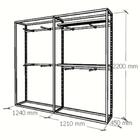 Arara Closet, Estilo Industrial, Guarda Roupas Aberto Com 16