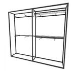 Arara Closet, Estilo Industrial, Guarda Roupas Aberto Com 16