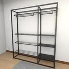 Arara Closet, Estilo Industrial, Guarda Roupas Aberto Com 16