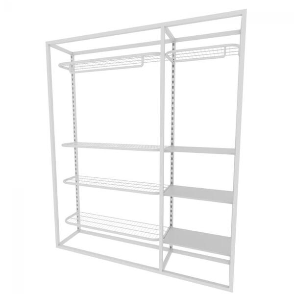 Arara Closet, Estilo Industrial, Guarda Roupas Aberto Com 16