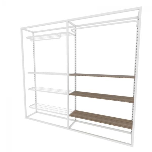 Arara Closet, Estilo Industrial, Guarda Roupas Aberto Com 16