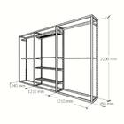 Arara Closet, Estilo Industrial, Guarda Roupas Aberto Com 17