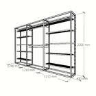 Arara Closet, Estilo Industrial, Guarda Roupas Aberto Com 17