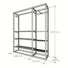 Arara Closet, Estilo Industrial, Guarda Roupas Aberto Com 17