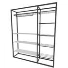 Arara Closet, Estilo Industrial, Guarda Roupas Aberto Com 17