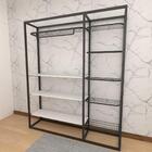 Arara Closet, Estilo Industrial, Guarda Roupas Aberto Com 17