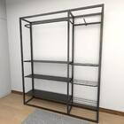 Arara Closet, Estilo Industrial, Guarda Roupas Aberto Com 17